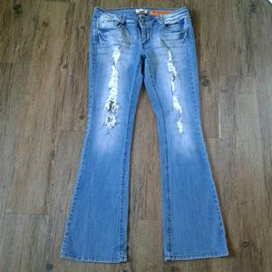 Women Juniors Indigo Rein Distressed Bootcut Jeans